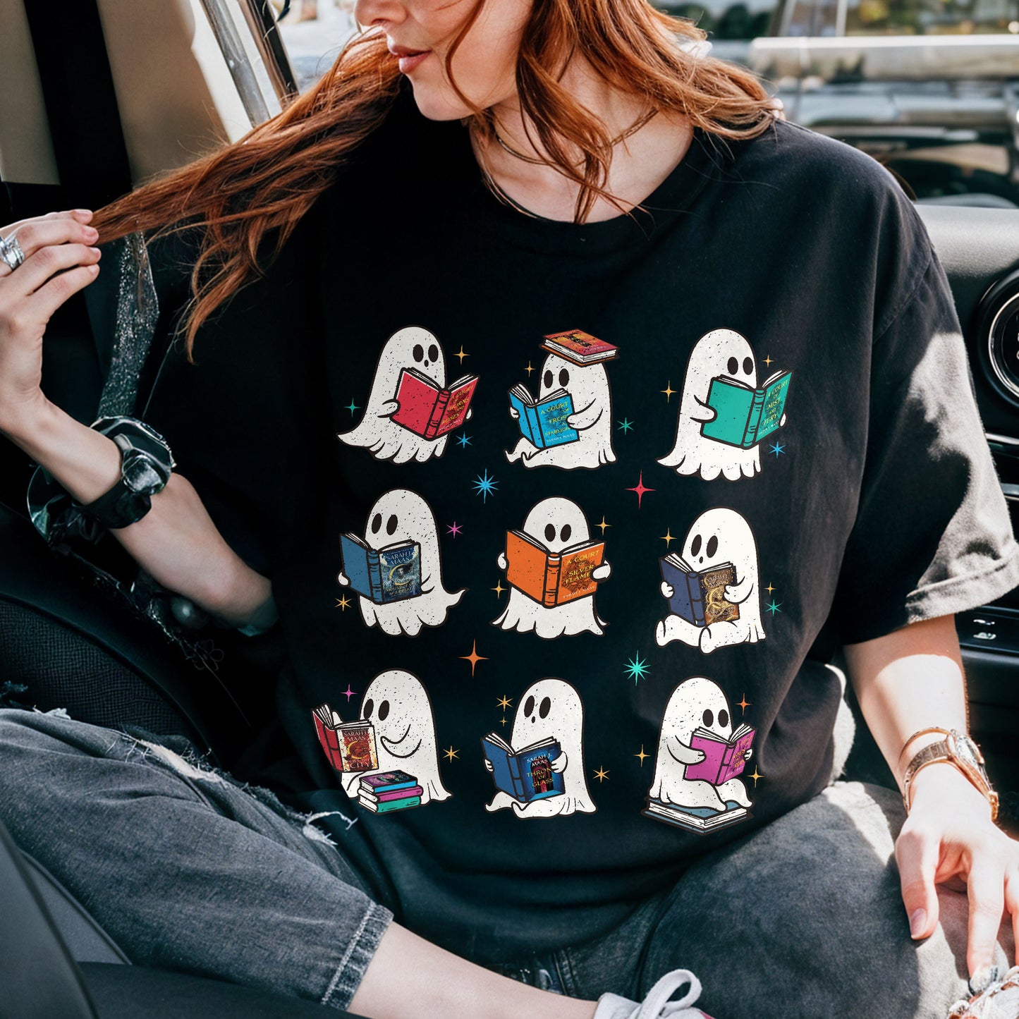 Acotar Ghost Reading Book Comfort Colors Shirt, SJM Book Shirt PTS450