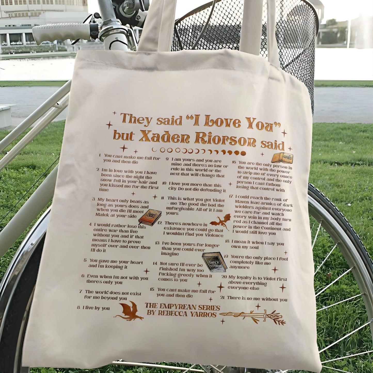 Xaden Riorson Quote Tote Bag PTS1080