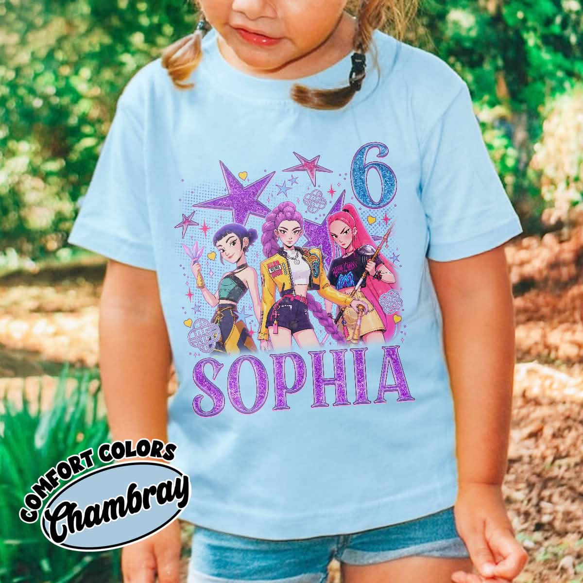 Custom Huntrix Birthday Girl Youth TShirt Comfort Colors PTS1690
