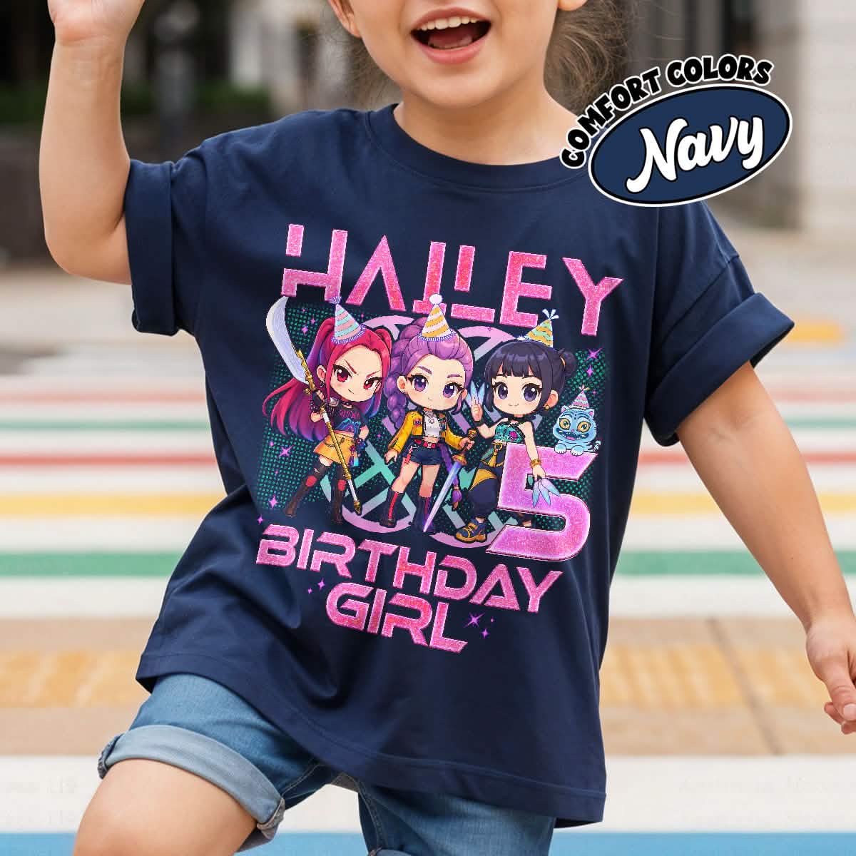 Custom Huntrix Birthday K-pop Hunter Youth Shirt Comfort Colors PTS1672