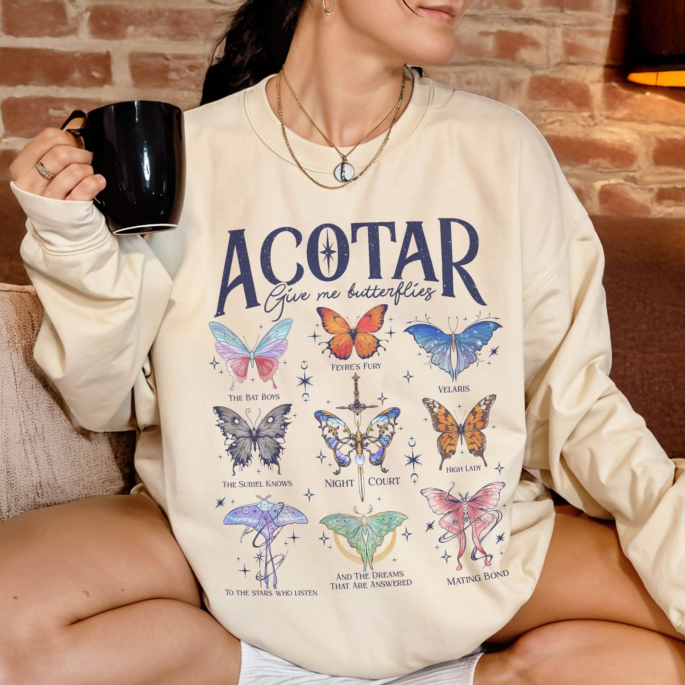 Acotar Velaris Butterflies Comfort Colors Shirt PTS1185