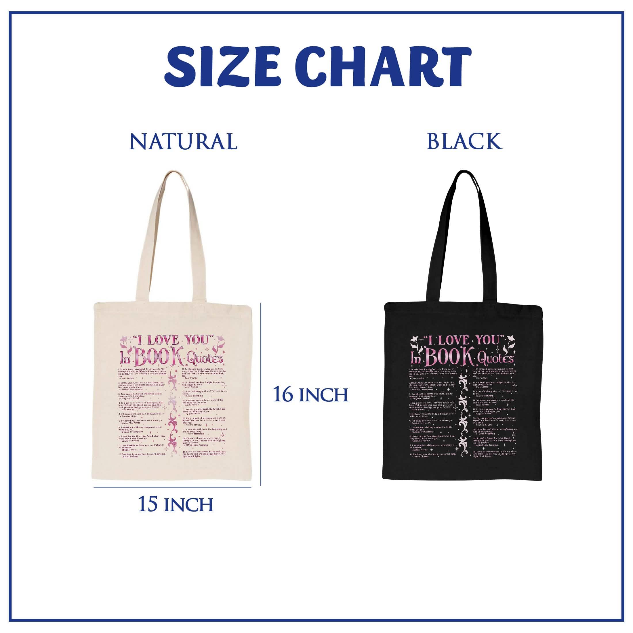 I Love You In Book Quotes Tote Bag PTS1175