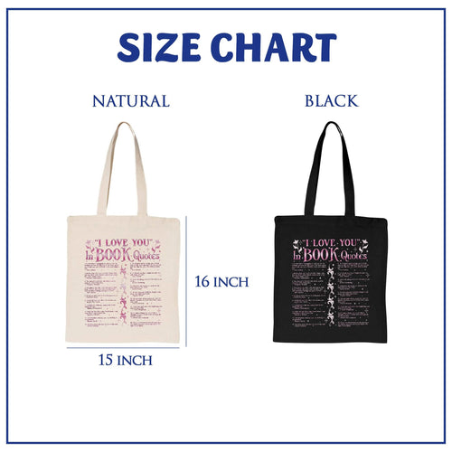 I Love You In Book Quotes Tote Bag PTS1175