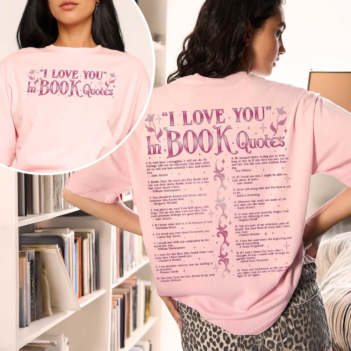 I Love You In Book Quotes Comfort Colors Shirt PTS1175