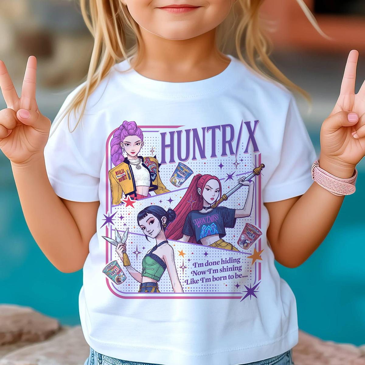 Huntrix Kpop Demon Hunters Youth Shirt Comfort Colors PTS1466