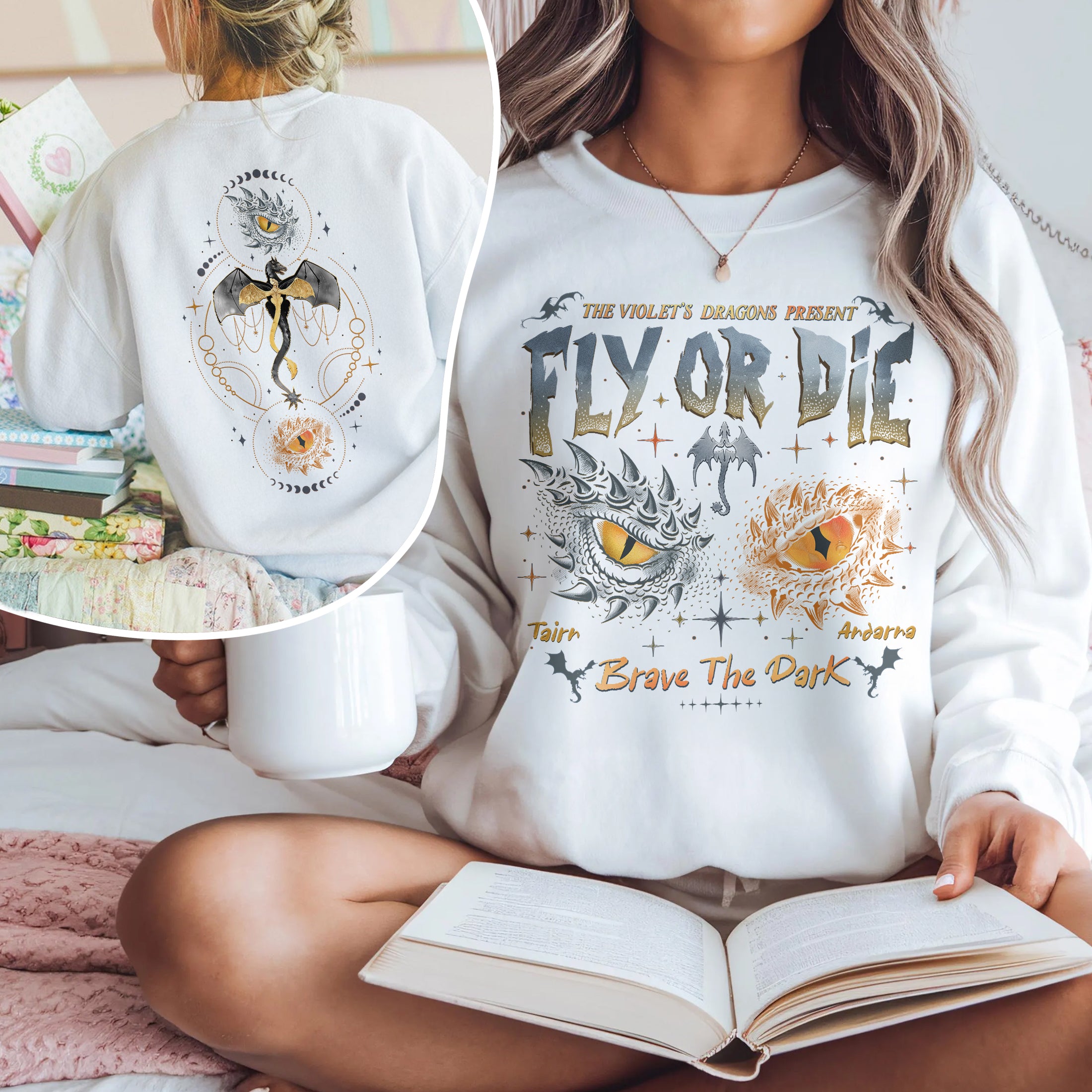Dragon Rider Sweatshirt, Onyx Storm Brave The Dark Sweatshirt PTS929