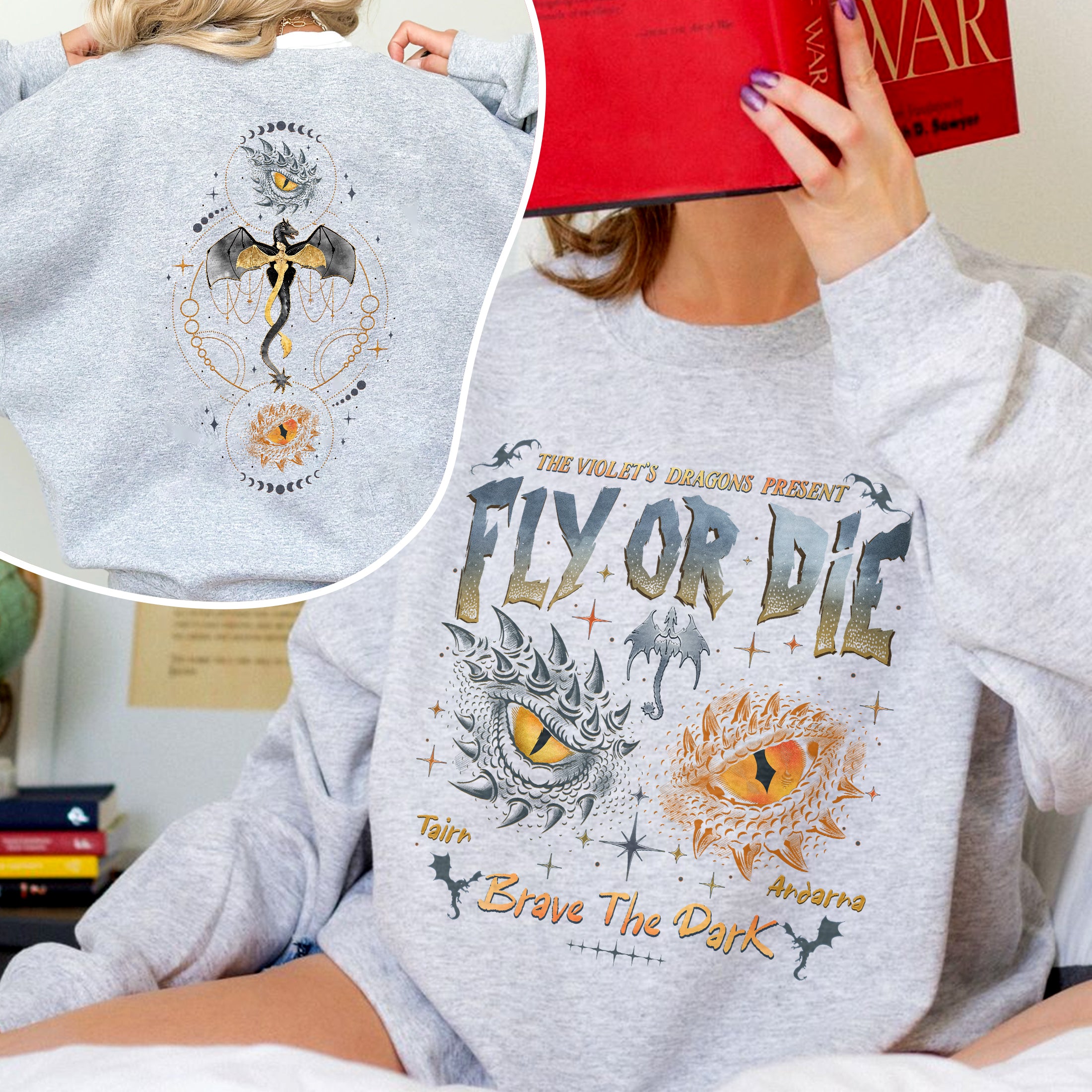 Dragon Rider Sweatshirt, Onyx Storm Brave The Dark Sweatshirt PTS929