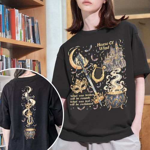 Acotar House Of Wind Nesta Archeron Fantasy Book T-shirt PTS8812