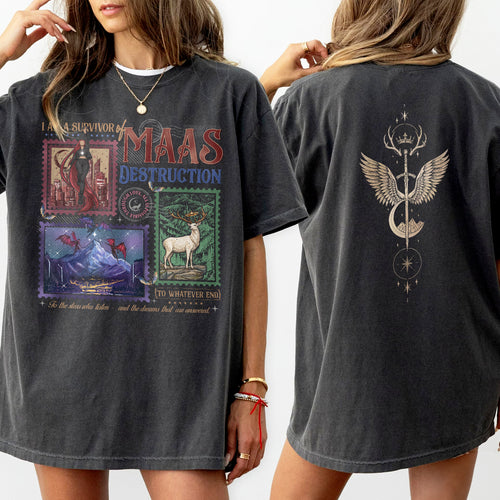 Acotar I am a Survivor of Maas Destruction Fantasy Book T-shirt PTS9665