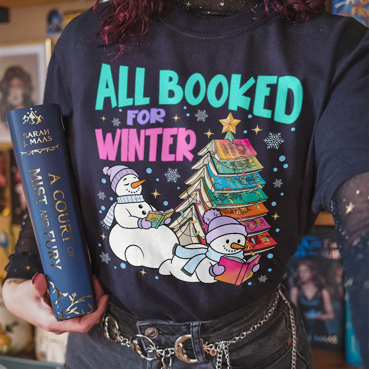 Acotar All Booked For Winter Fantasy Book T-shirt PTS9123
