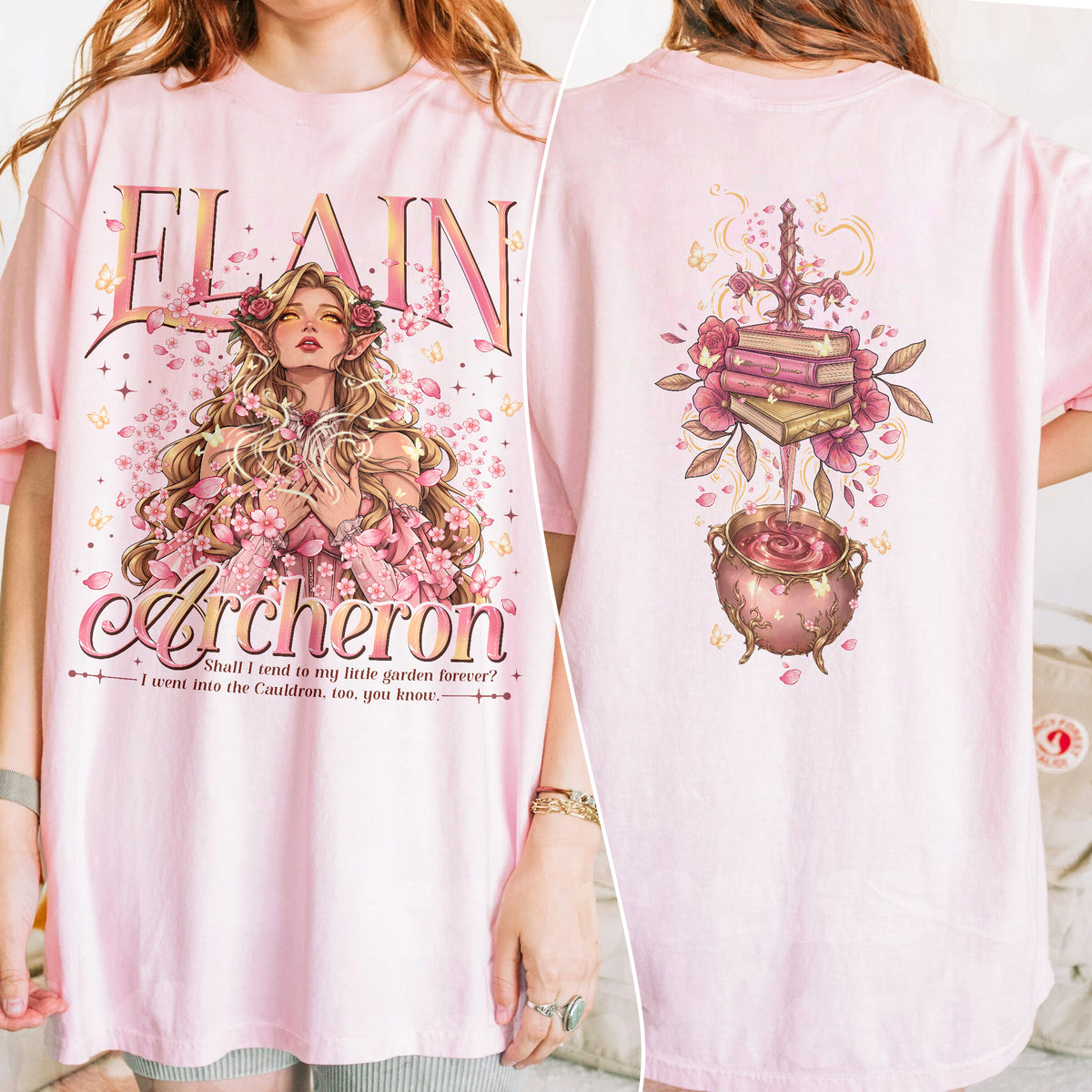 Acotar Elain Archeron Sisters Fantasy Book T-shirt PTS8861