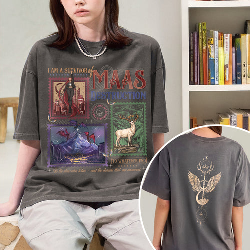 Acotar I am a Survivor of Maas Destruction Fantasy Book T-shirt PTS9665