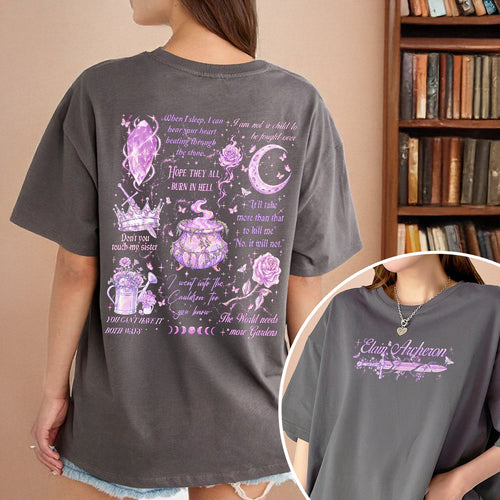 Acotar Elain Archeron Sisters Quotes Fantasy Book T-shirt PTS8860