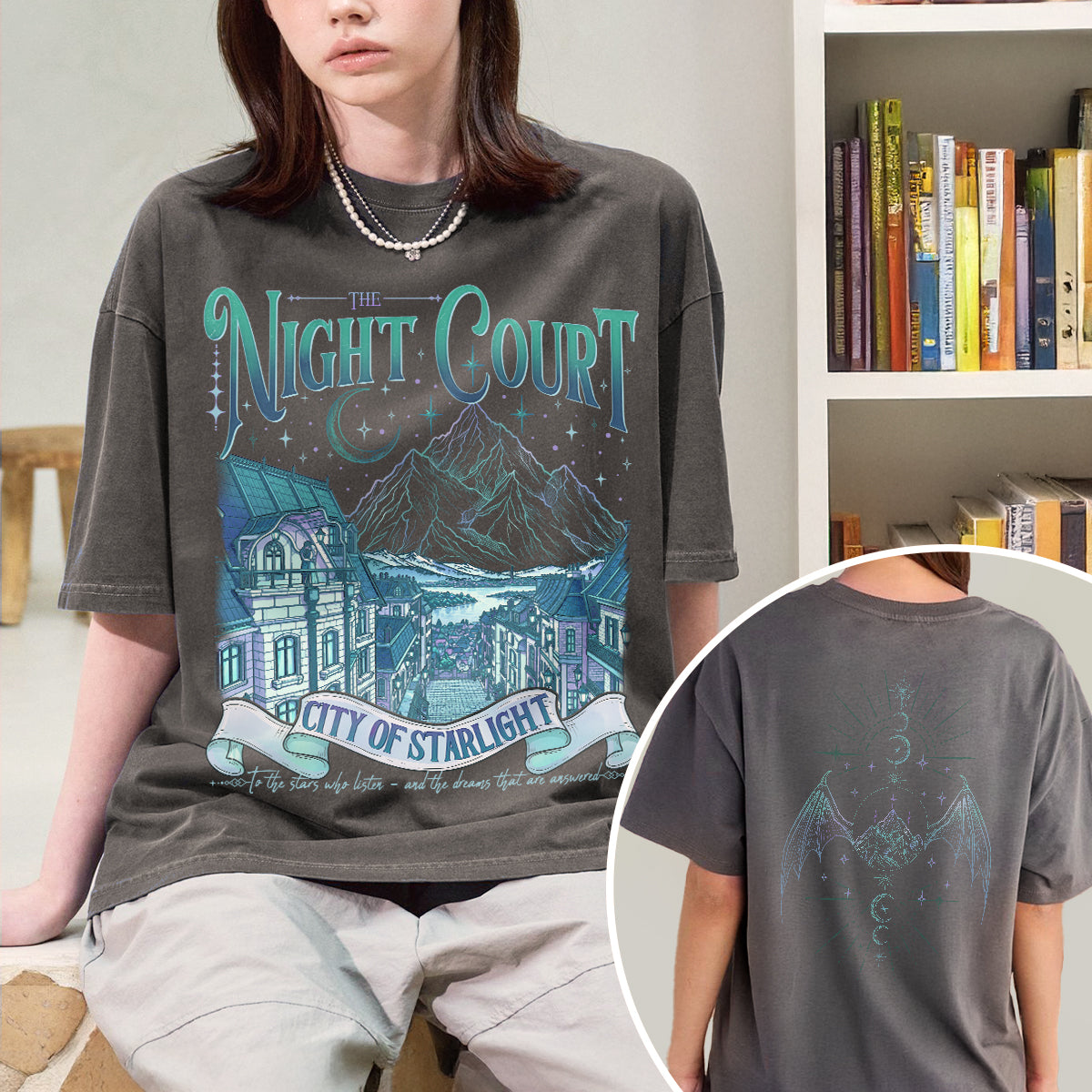 Acotar Velaris The Night Court Fantasy Book T-shirt PTS9833