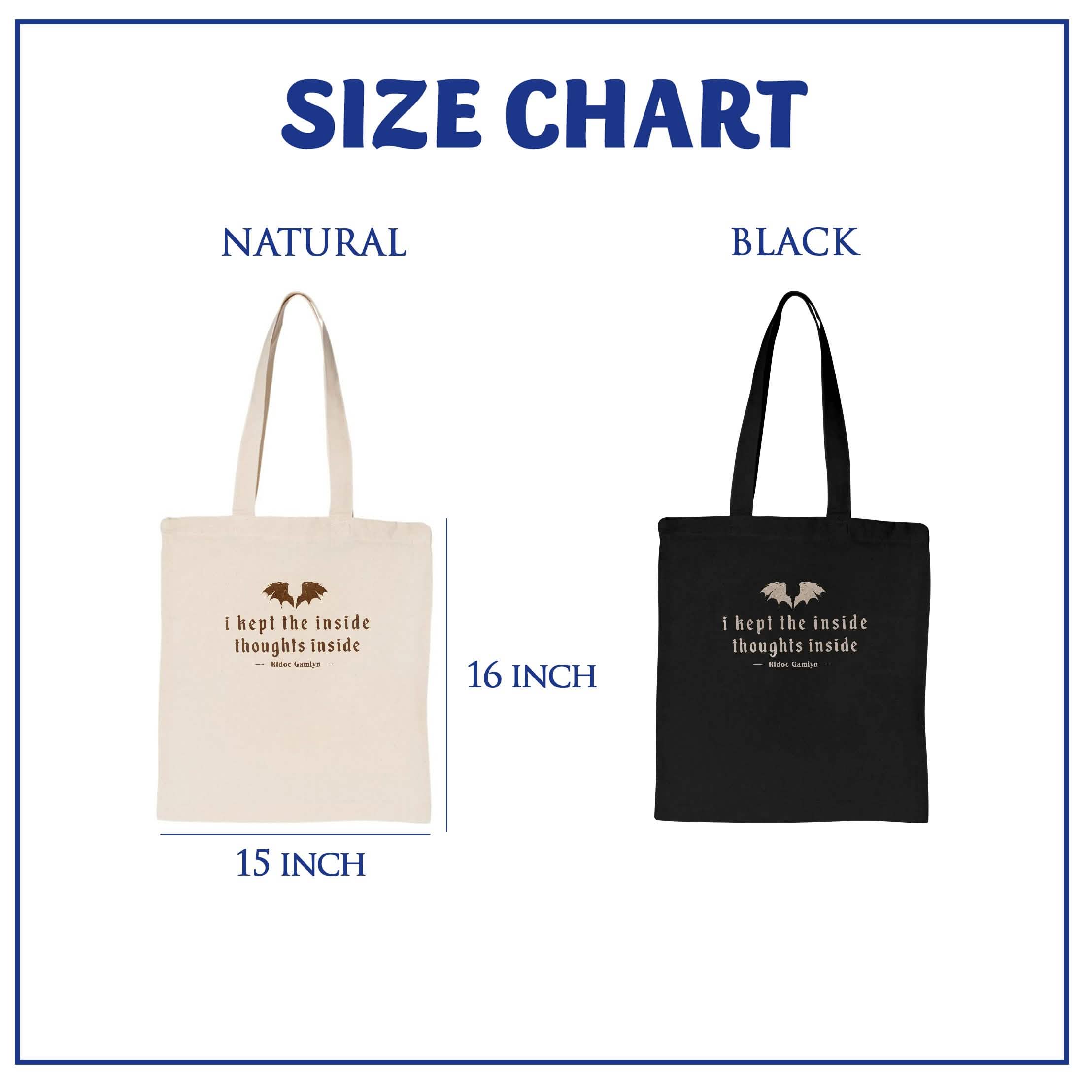 I Kept The Inside Thoughts Inside Tote Bag, Fourth Wing Book Merch PTS1043