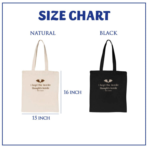 I Kept The Inside Thoughts Inside Tote Bag, Fourth Wing Book Merch PTS1043
