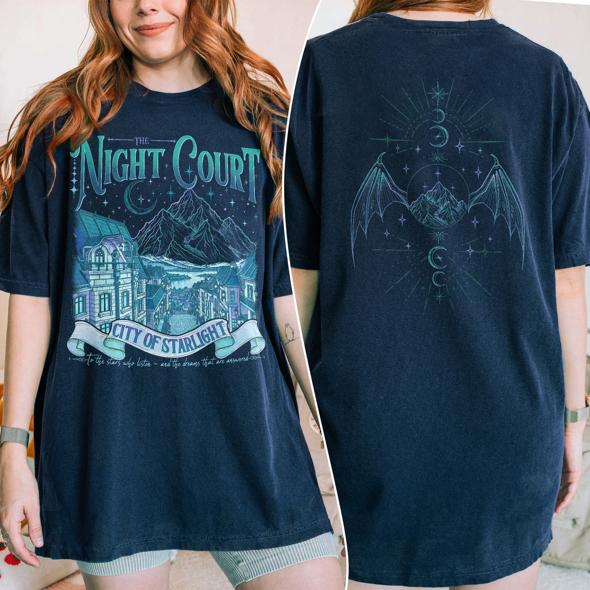 Acotar Velaris The Night Court Fantasy Book T-shirt PTS9833