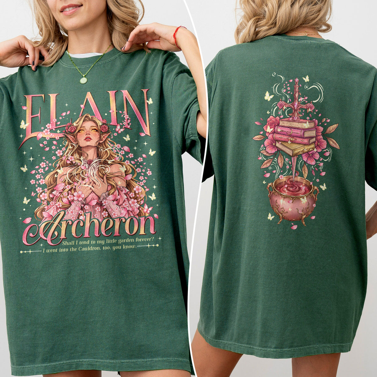 Acotar Elain Archeron Sisters Fantasy Book T-shirt PTS8861