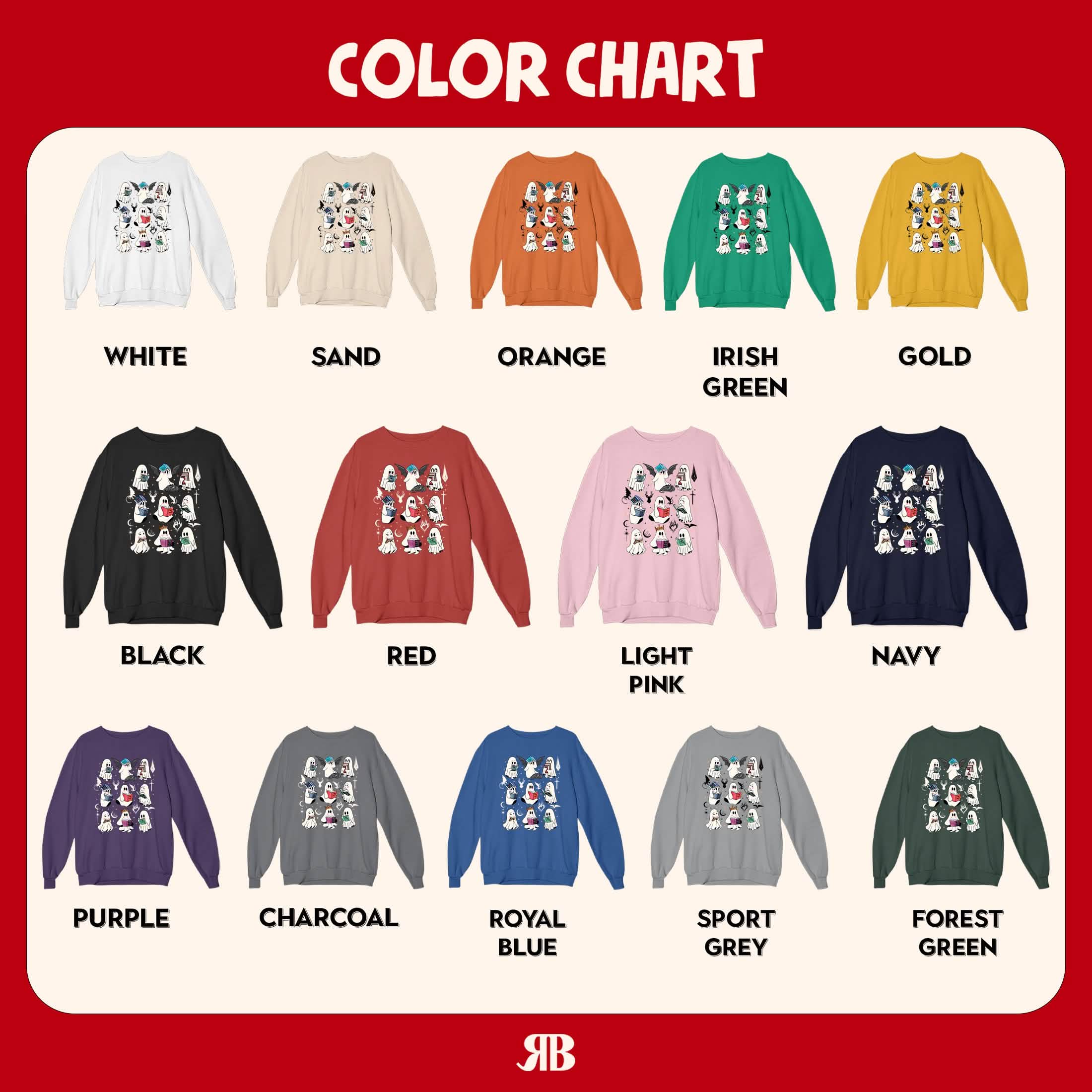 Acotar Ghost Reading Book Sweatshirt PTS1714