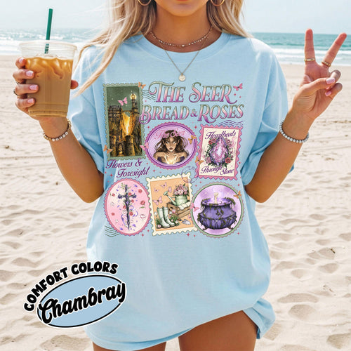 Acotar Elain Archeron Sisters Fantasy Stamps Book T-shirt PTS 7671