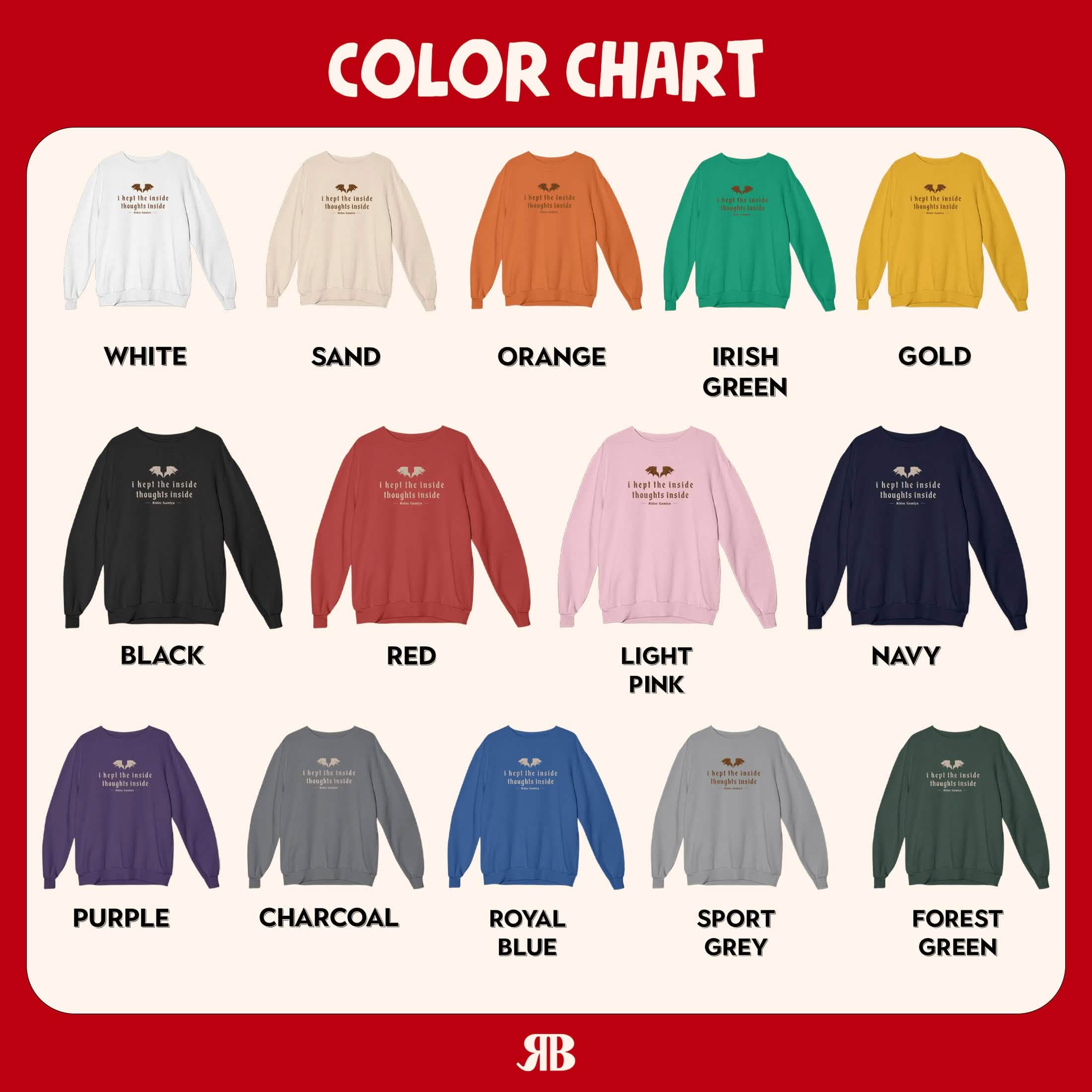 I Kept The Inside Thoughts Inside Sweatshirt, Fourth Wing Book Merch PTS1043