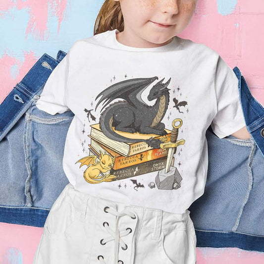 Fourth Wing Dragon Tairn and Andarna Comfort Colors Youth Tshirt PTS1753