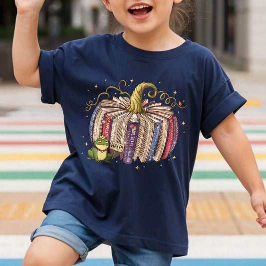 Fall Pumpkin Book Villain Assistant Youth Tshirt Comfort Colors PTS1766