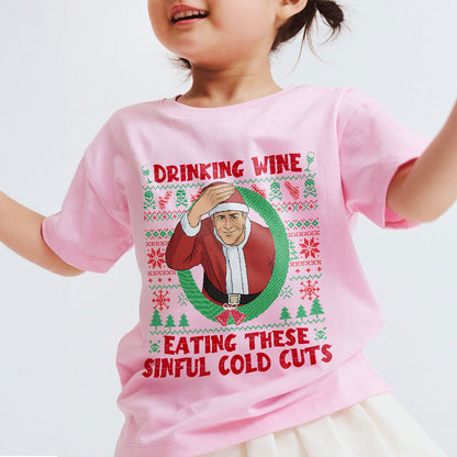 Christmas Ed Gein Drinking Wine Ugly Christmas Comfort Colors Youth Tshirt PTS1961