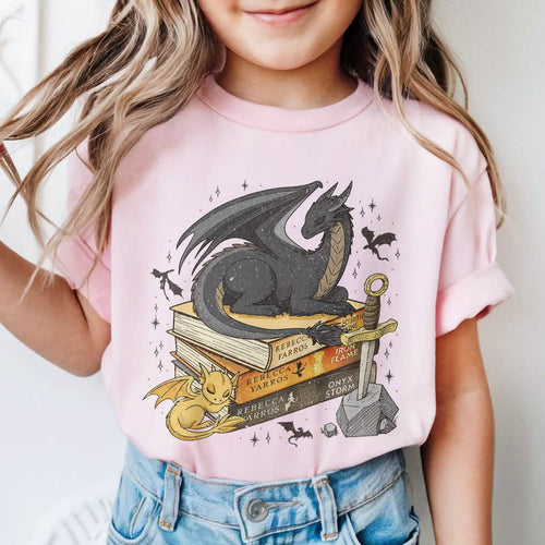 Fourth Wing Dragon Tairn and Andarna Comfort Colors Youth Tshirt PTS1753
