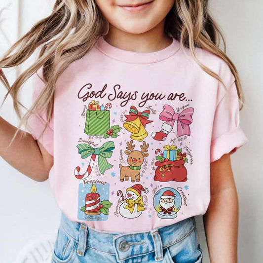 God Says You Are Christian Comfort Colors Youth TShirt PTS1764