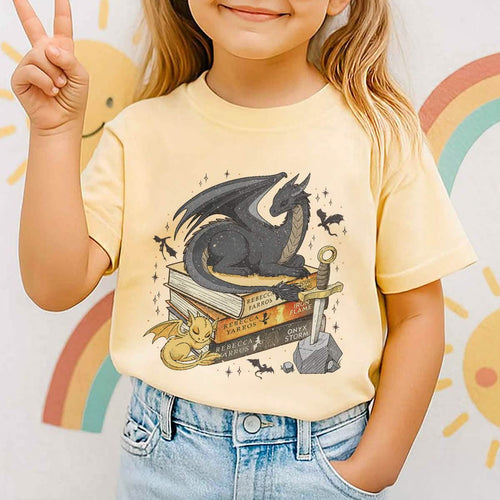 Fourth Wing Dragon Tairn and Andarna Comfort Colors Youth Tshirt PTS1753