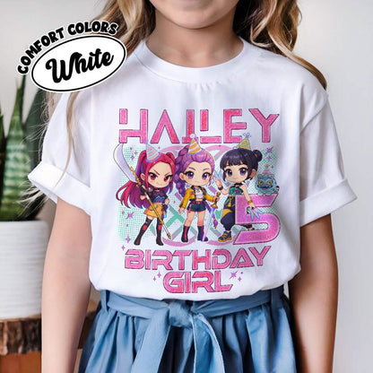 Custom Huntrix Birthday K-pop Hunter Youth Shirt Comfort Colors PTS1672