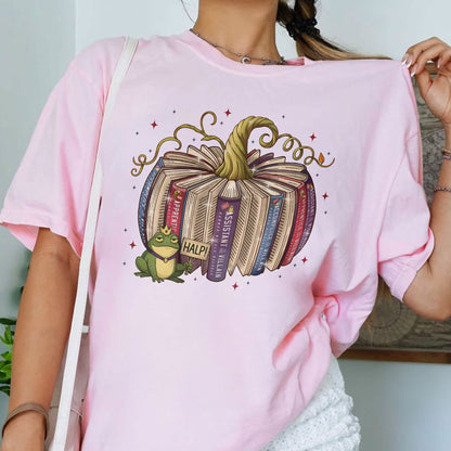 Fall Pumpkin Book Villain Assistant Shirt Comfort Colors PTS1766