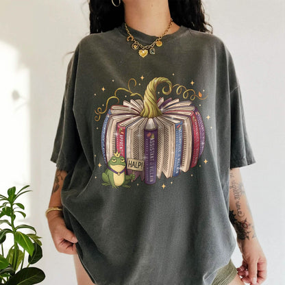 Fall Pumpkin Book Villain Assistant Shirt Comfort Colors PTS1766