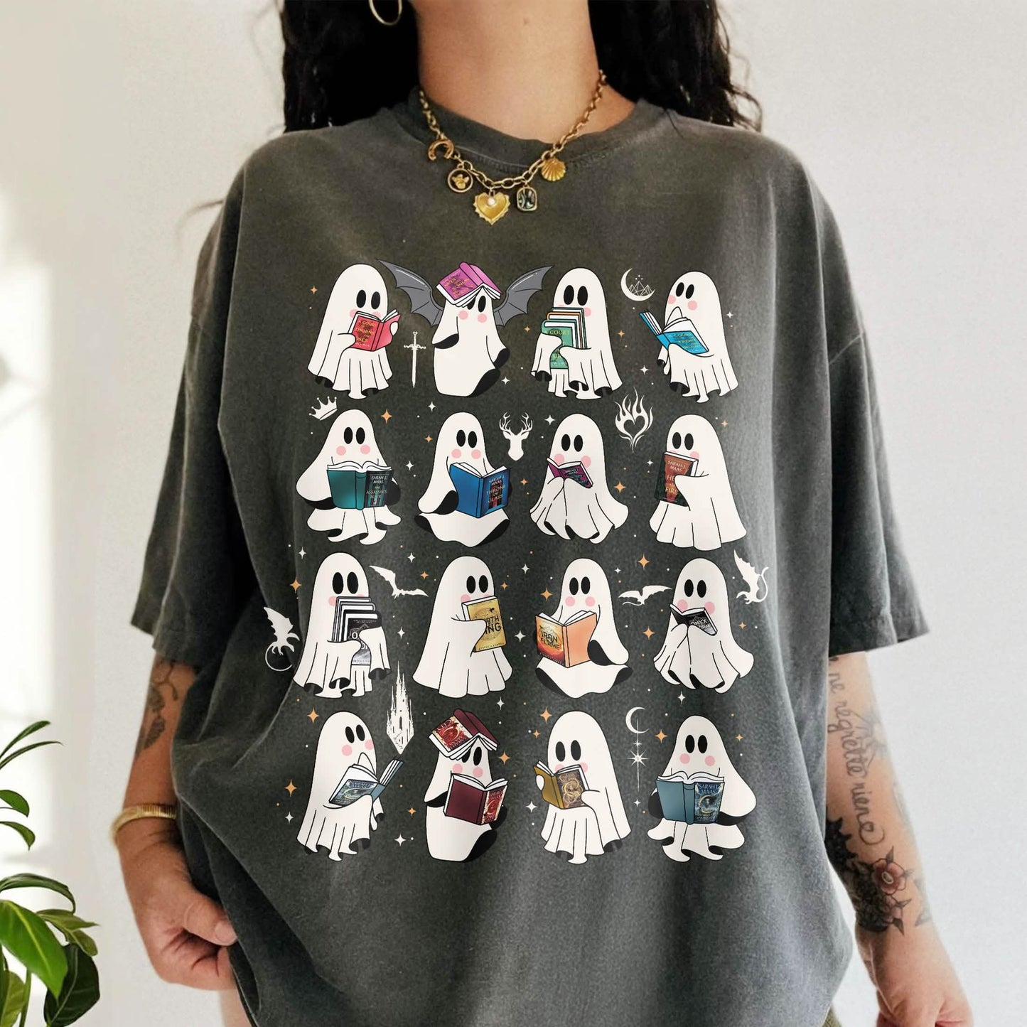 Ghost Reading Book Fantasy Series Comfort Colors Shirt PTS1694