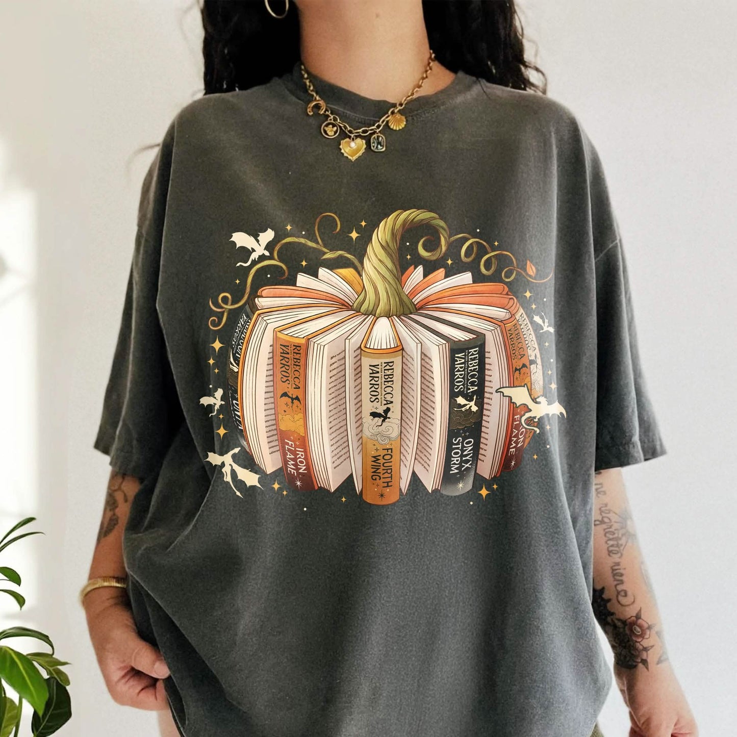 Fourth Wing Book Pumpkin Comfort Colors Shirt PTS1719