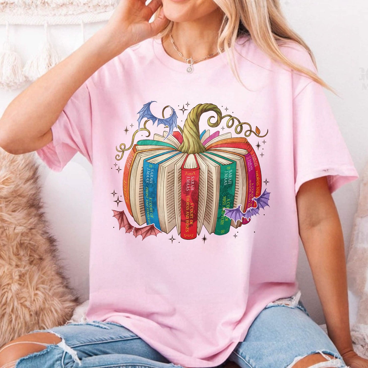 Acotar Book Pumpkin Comfort Colors Shirt PTS1759