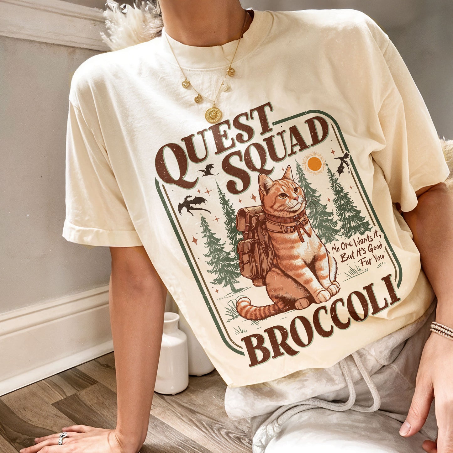 Onyx Storm Quest Squad Broccoli Comfort Colors Shirt PTS1040