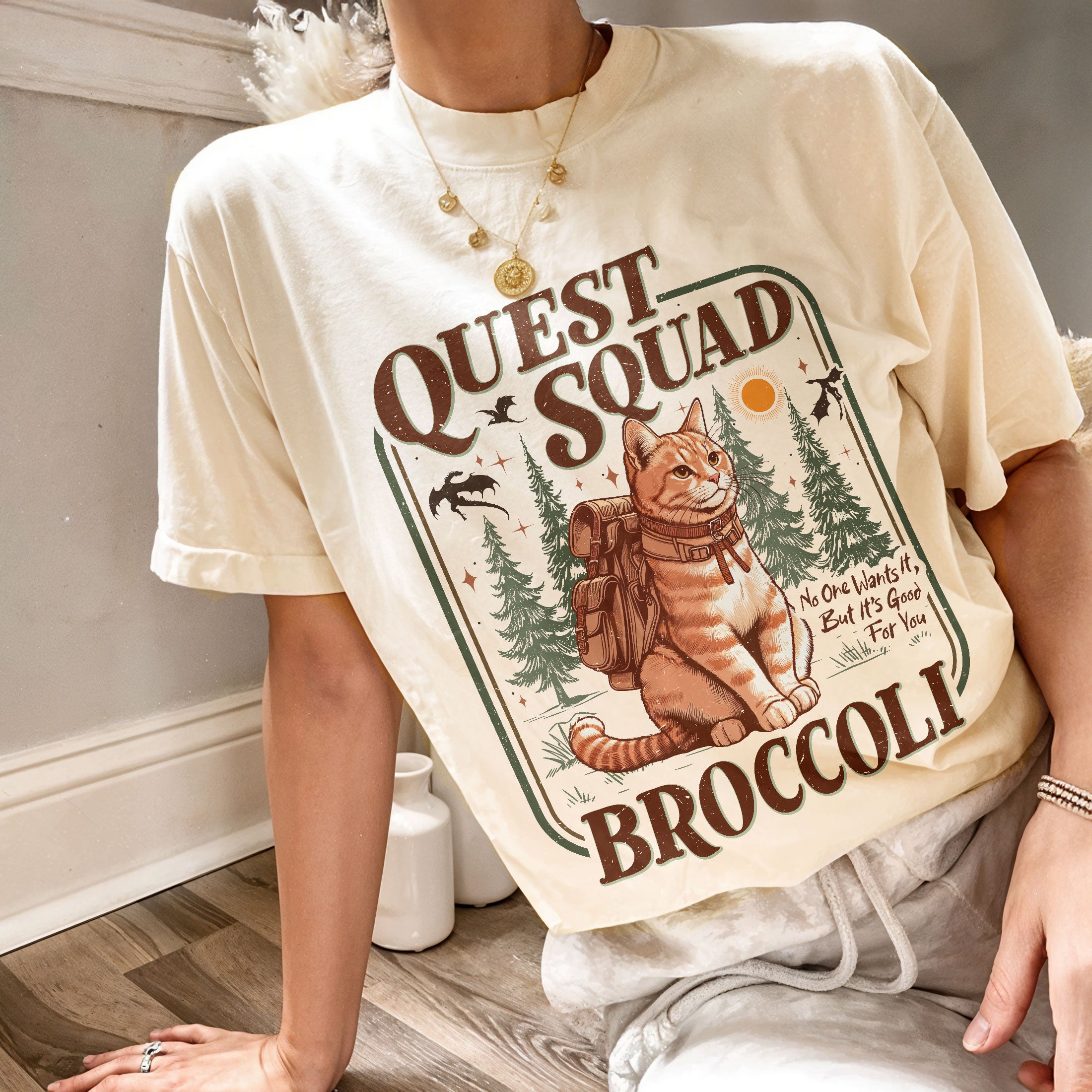 Onyx Storm Quest Squad Broccoli Comfort Colors Shirt PTS1040
