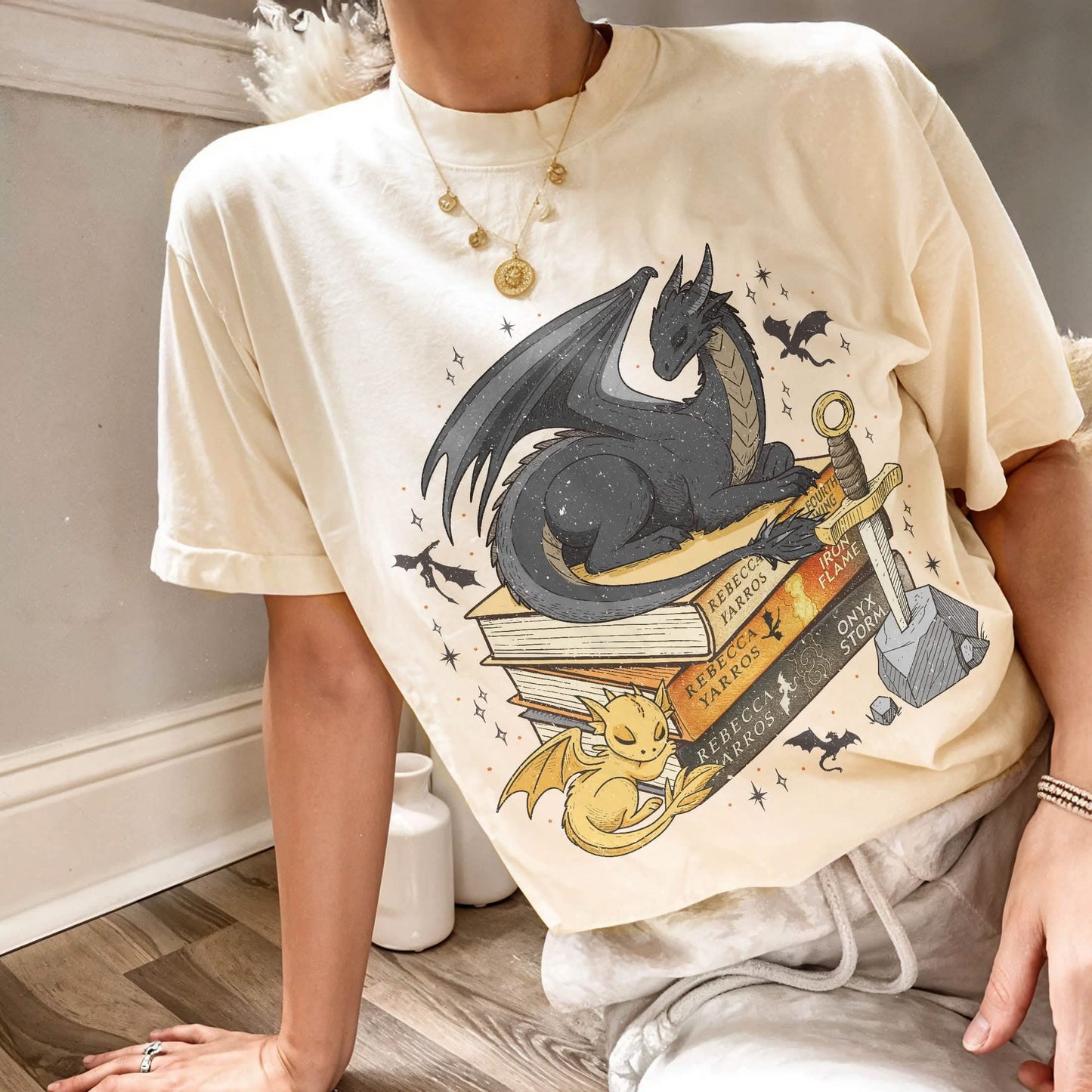 Fourth Wing Dragon Tairn and Andarna Comfort Colors Shirt PTS1753