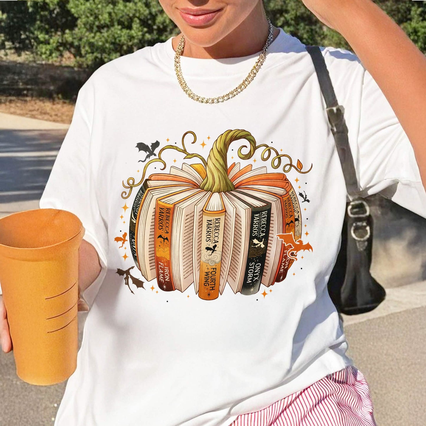 Fourth Wing Book Pumpkin Comfort Colors Shirt PTS1719