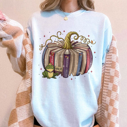 Fall Pumpkin Book Villain Assistant Shirt Comfort Colors PTS1766