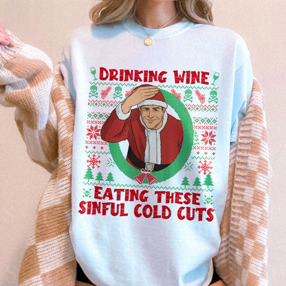 Christmas Ed Gein Drinking Wine Ugly Christmas Comfort Colors Shirt PTS1961
