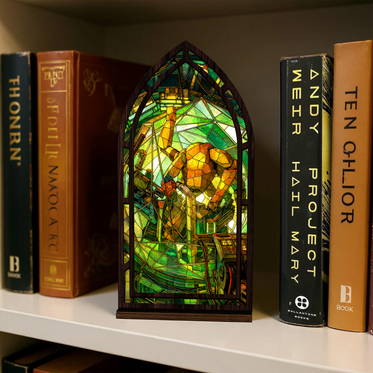 Project Hail Mary Rocky Stained Glass Book Nook PTS6583
