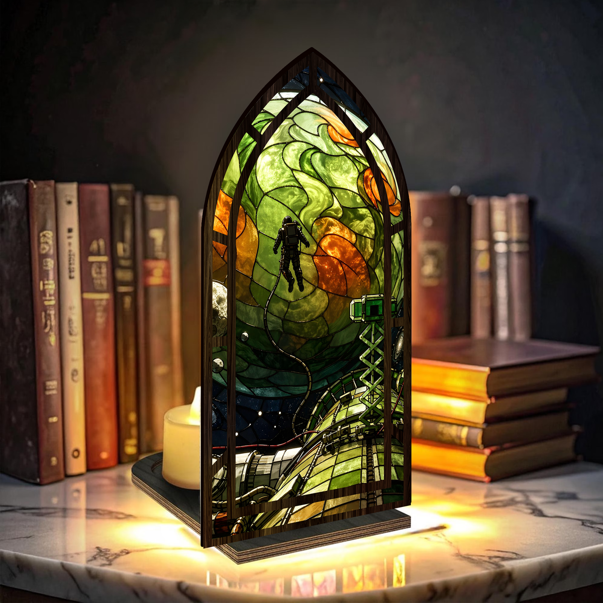 Project Hail Mary Sci Fi Stained Glass Book Nook PTS4554