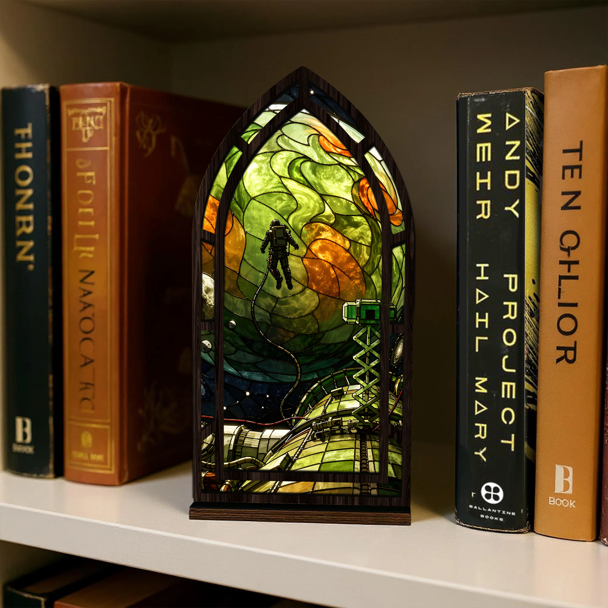 Project Hail Mary Sci Fi Stained Glass Book Nook PTS4554