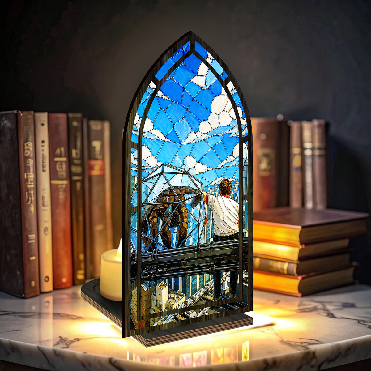 Amaze Rocky Project Hail Mary Stained Glass Book Nook PTS5299