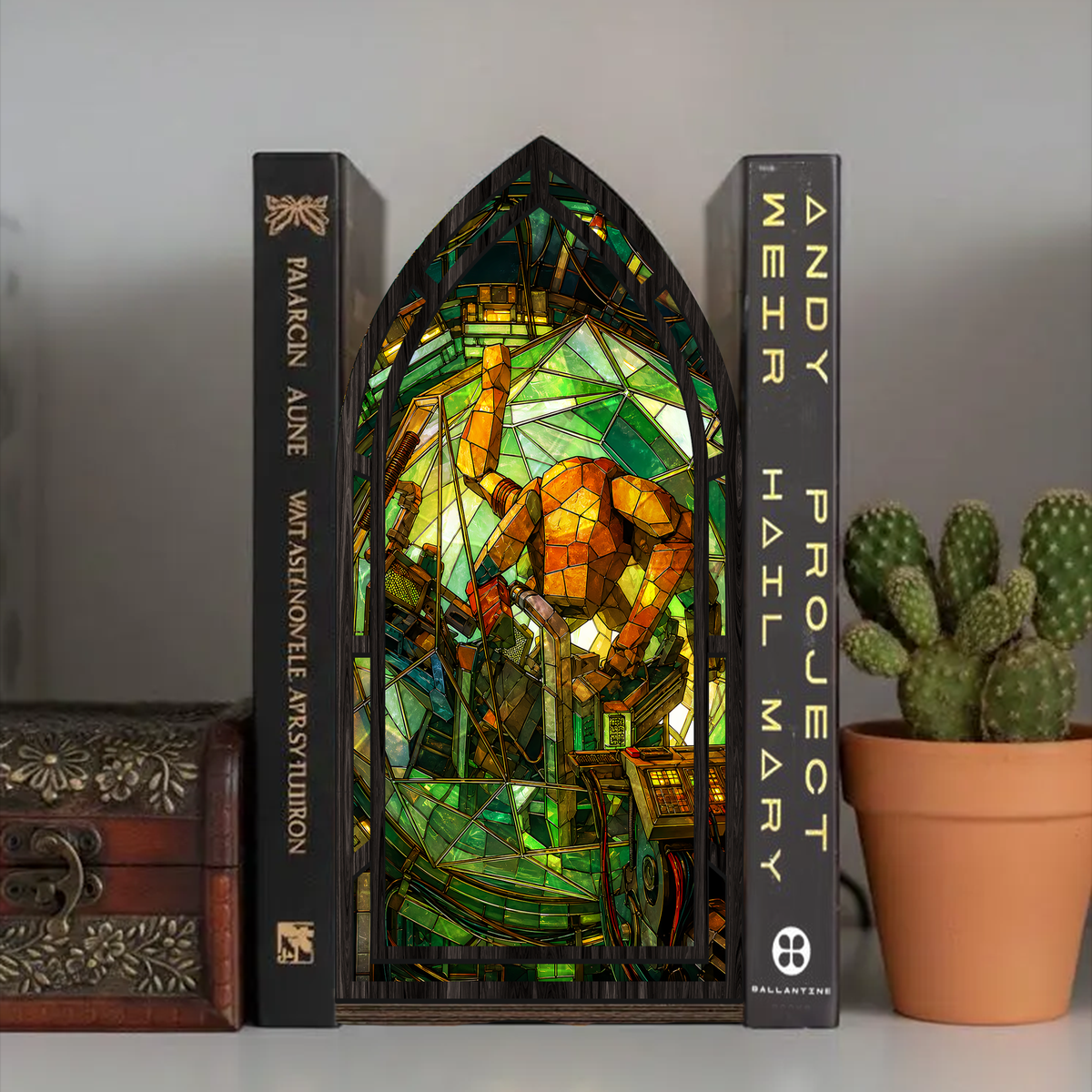 Project Hail Mary Rocky Stained Glass Book Nook PTS6583