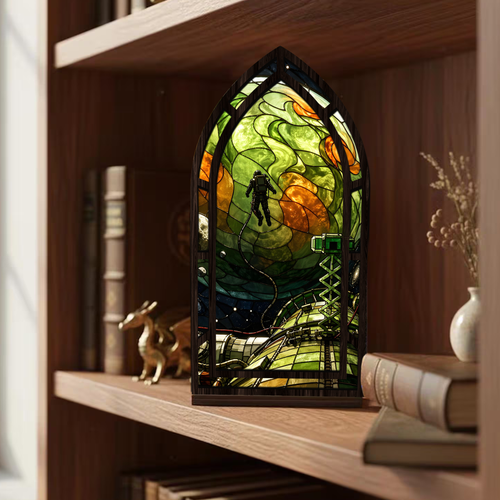 Project Hail Mary Sci Fi Stained Glass Book Nook PTS4554
