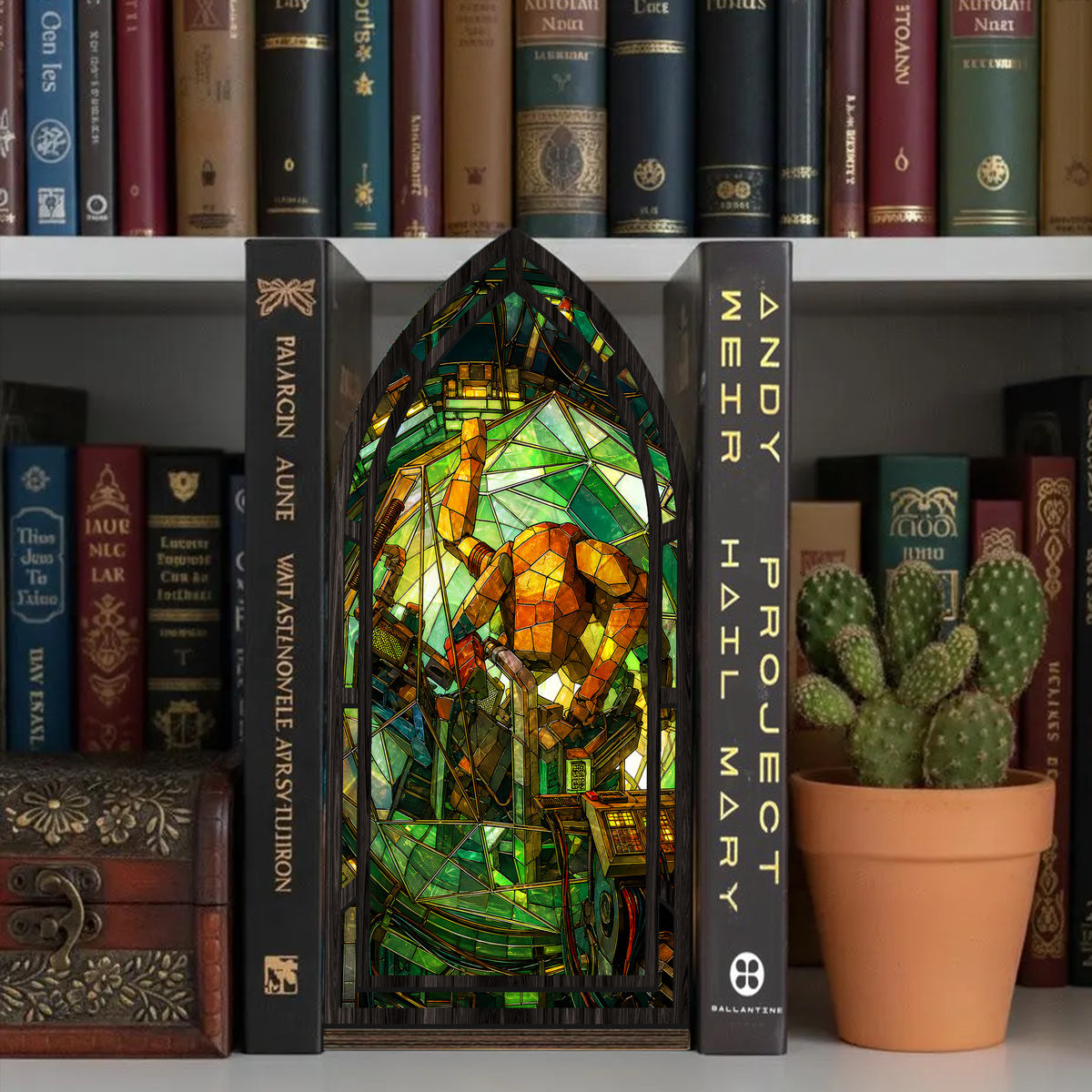 Project Hail Mary Rocky Stained Glass Book Nook PTS6583